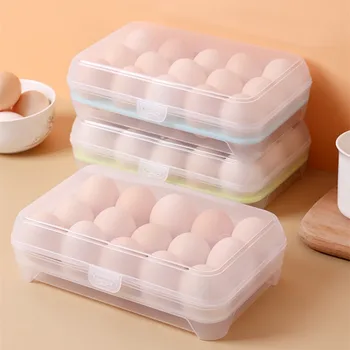 Контейнери за съхранение на яйца, Обръщане на трислоен калъф за съхранение на свежи продукти, за употреба за хладилник, органайзер с капак за пътуване, къмпинг