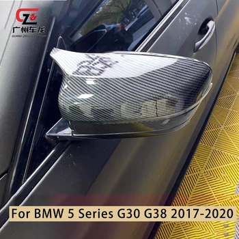 За BMW Серия 5 G30 G38 2017-2020 ABS Пластмаса Блясък-Черни Рога Странично Крило на Капака на Огледалото за Обратно виждане на Капака на Корпуса на Левия Волан