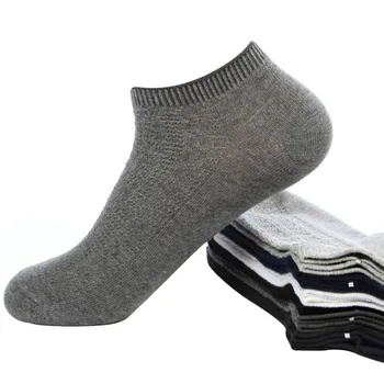 6 Чифта/лот, маркови пролетно-летни чорапи до щиколоток от чист памук, бизнес мъжки чорапи, тънки черни обикновена къси чорапи за почивка, по-големи размери