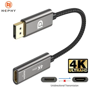 Конвертор 4K DisplayPort към HDMI-съвместим адаптер Display Port от мъжете DP към жена HD TV Кабелен адаптер Видео Аудио за PC TV