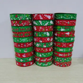 25 мм на 50 метра Червено-Зелено Коледно парти Окачен Декор за опаковане на Подаръци, ръчно изработени Изделия от ленти